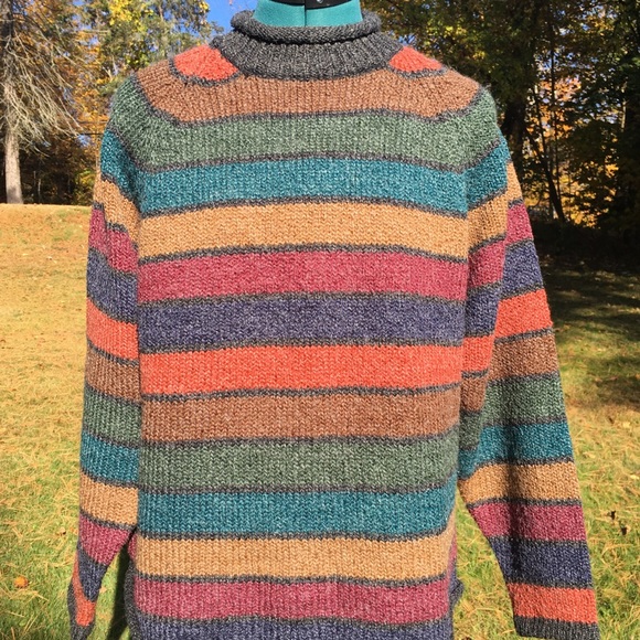 Vintage Inknit Roll Neck Muted Rainbow 